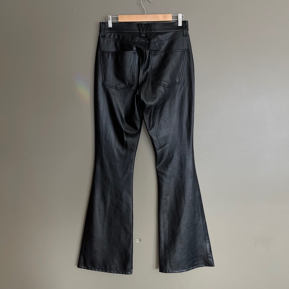 Veronica Beard Beverly Flare High Rise Pant in Black Size 29 Faux Leather Chic - Picture 10 of 16